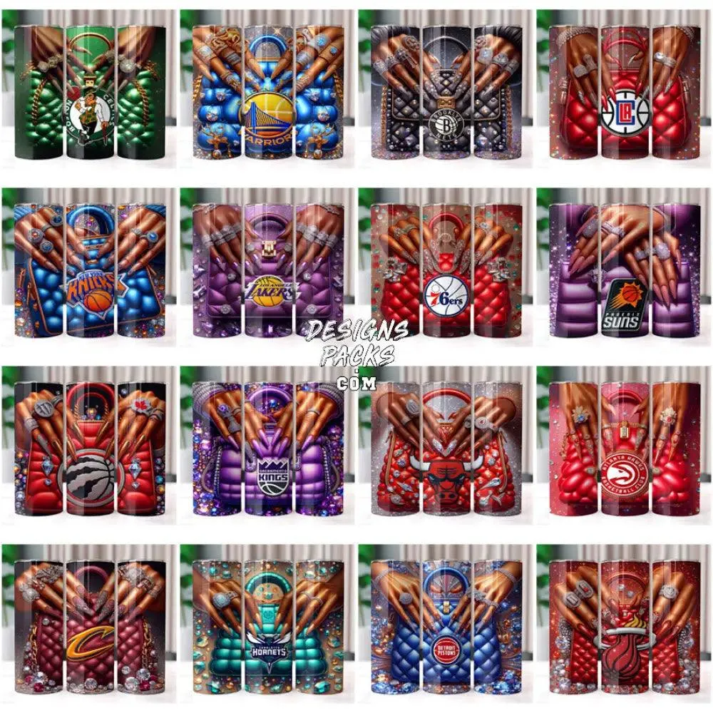 30 Basketball Teams Hands Purse Tumbler Wrap Bundle JPG