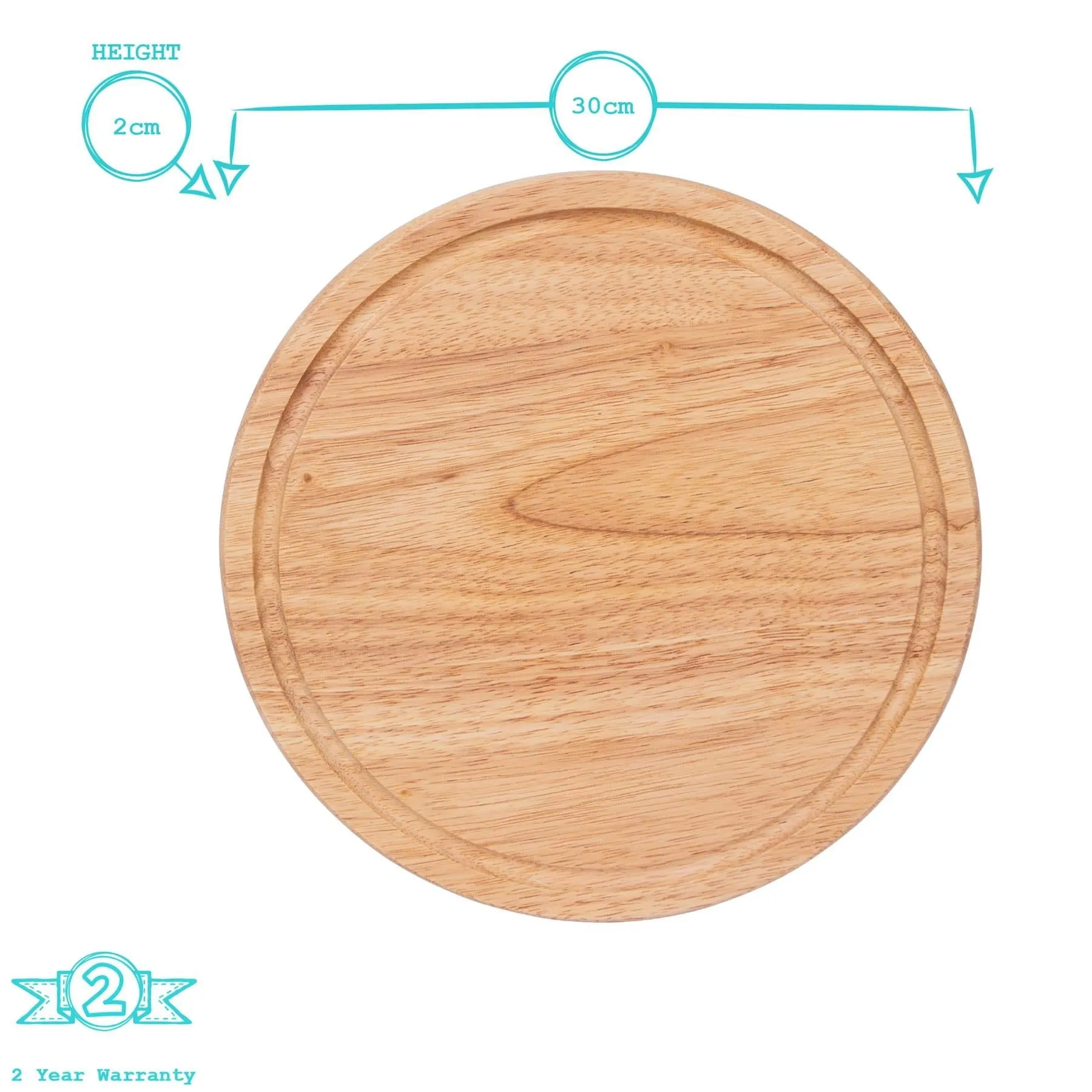 30cm Round Wooden Chopping Board - By Argon Tableware