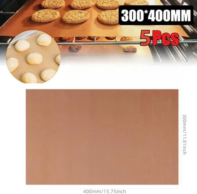 5 Pcs 30x 40 cm Reusable Baking Mat, Non Stick Baking Paper, High Temperature Resistant Sheet