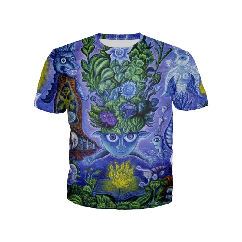 Aesthetic Garden Printed Short Sleeve O Neck T Shirt