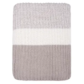 Beige Banded Edge Throw