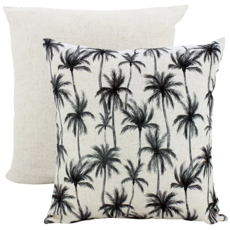 Black Tree-mendous Linen Cushion - 50cm x 50cm