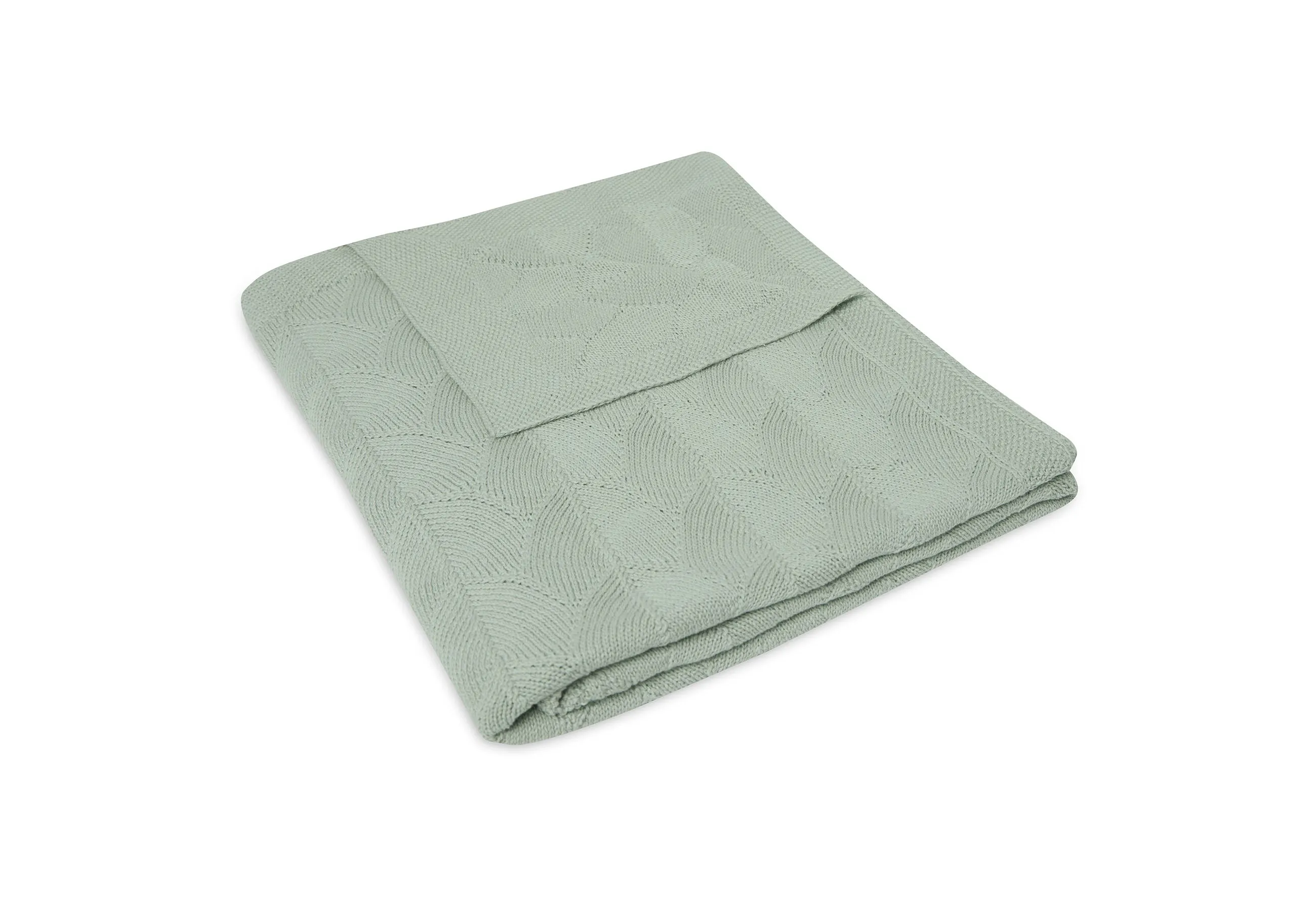 Blanket Cot 100x150cm Shell Knit - Sea Foam - GOTS