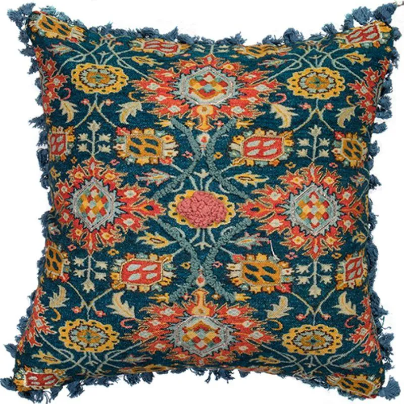 Blue Brocade Cushion - 45cm x 45cm