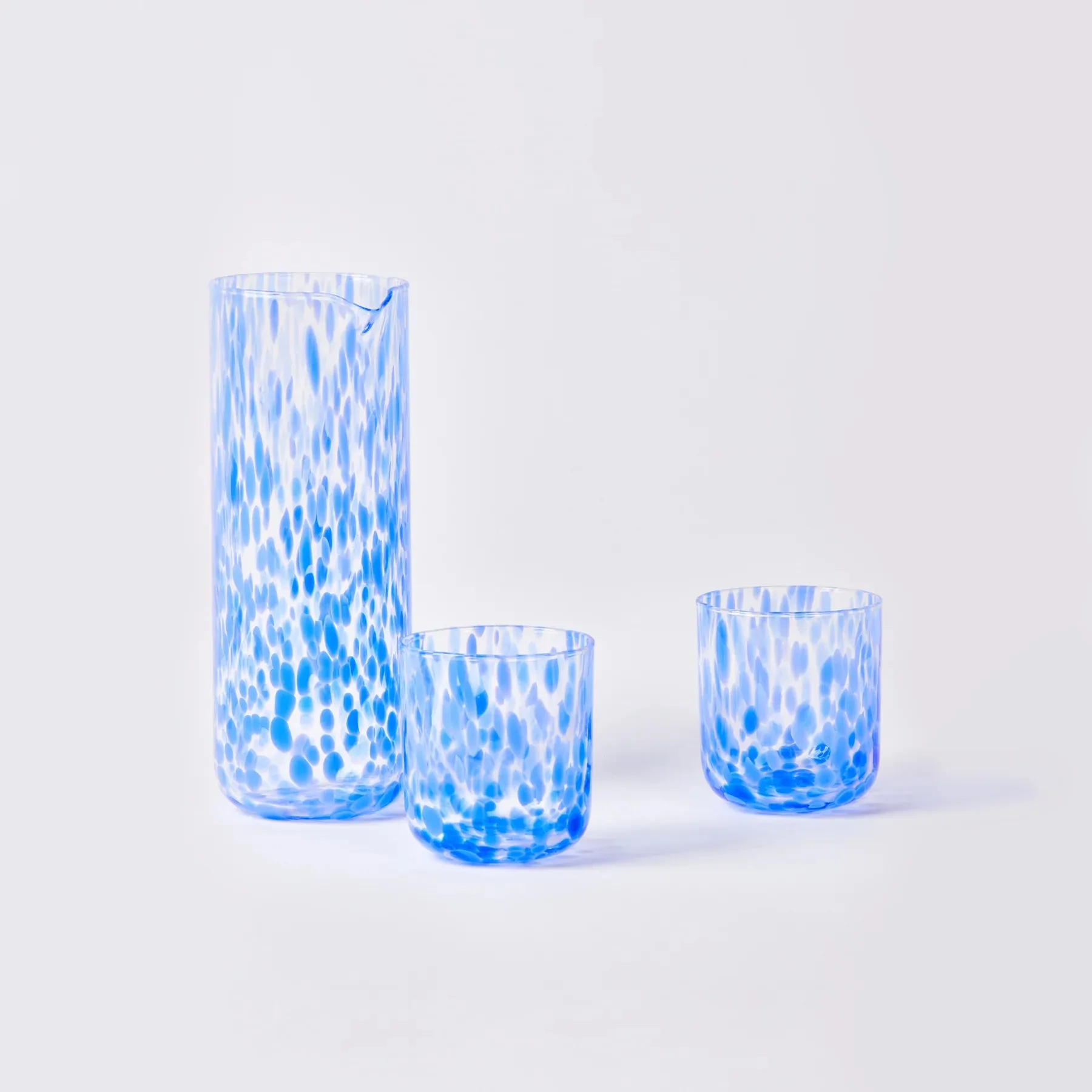 Bonnie & Neil Glass Tumbler Dots - Blue