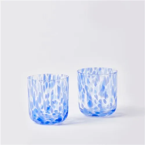 Bonnie & Neil Glass Tumbler Dots - Blue