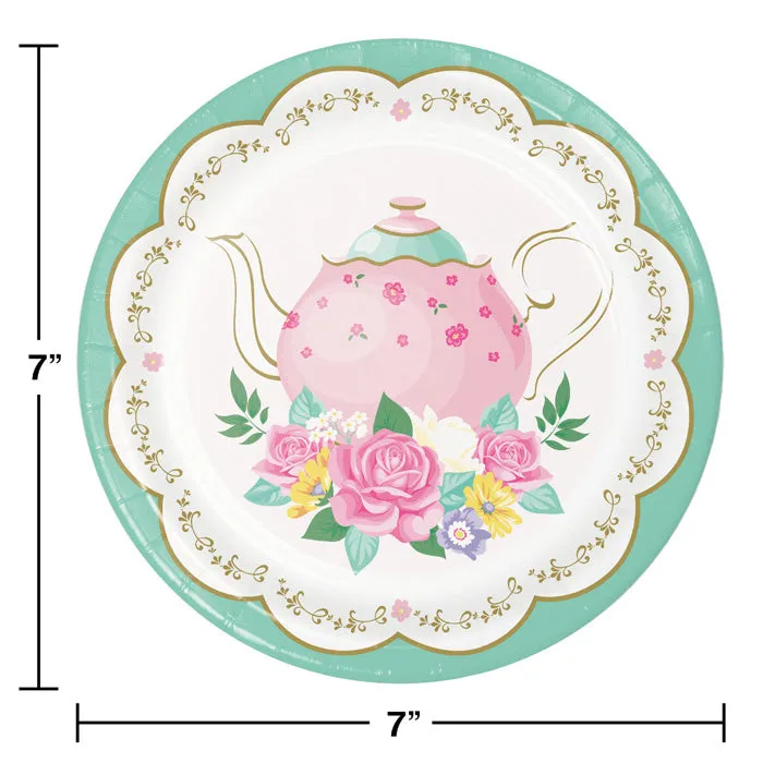 Bulk Floral Tea Party Paper Dessert Plates (96 per Case)