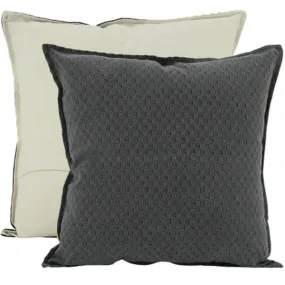 Charcoal Matteo Waffle Cushion - 50cm x 50cm