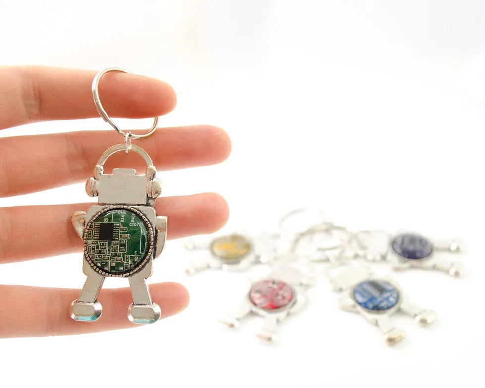 Circuit Board Robot Keychain