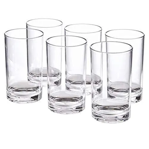 Classic 9-ounce Premium Quality Plastic Tumblers | set of 6 Clear