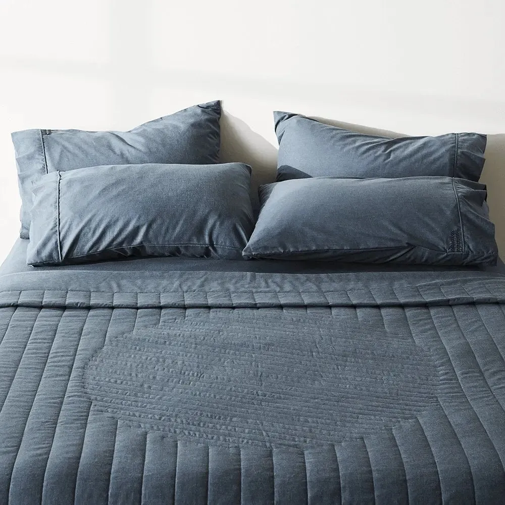 CleanBamboo Hemp™ Linen  Quilted Coverlet