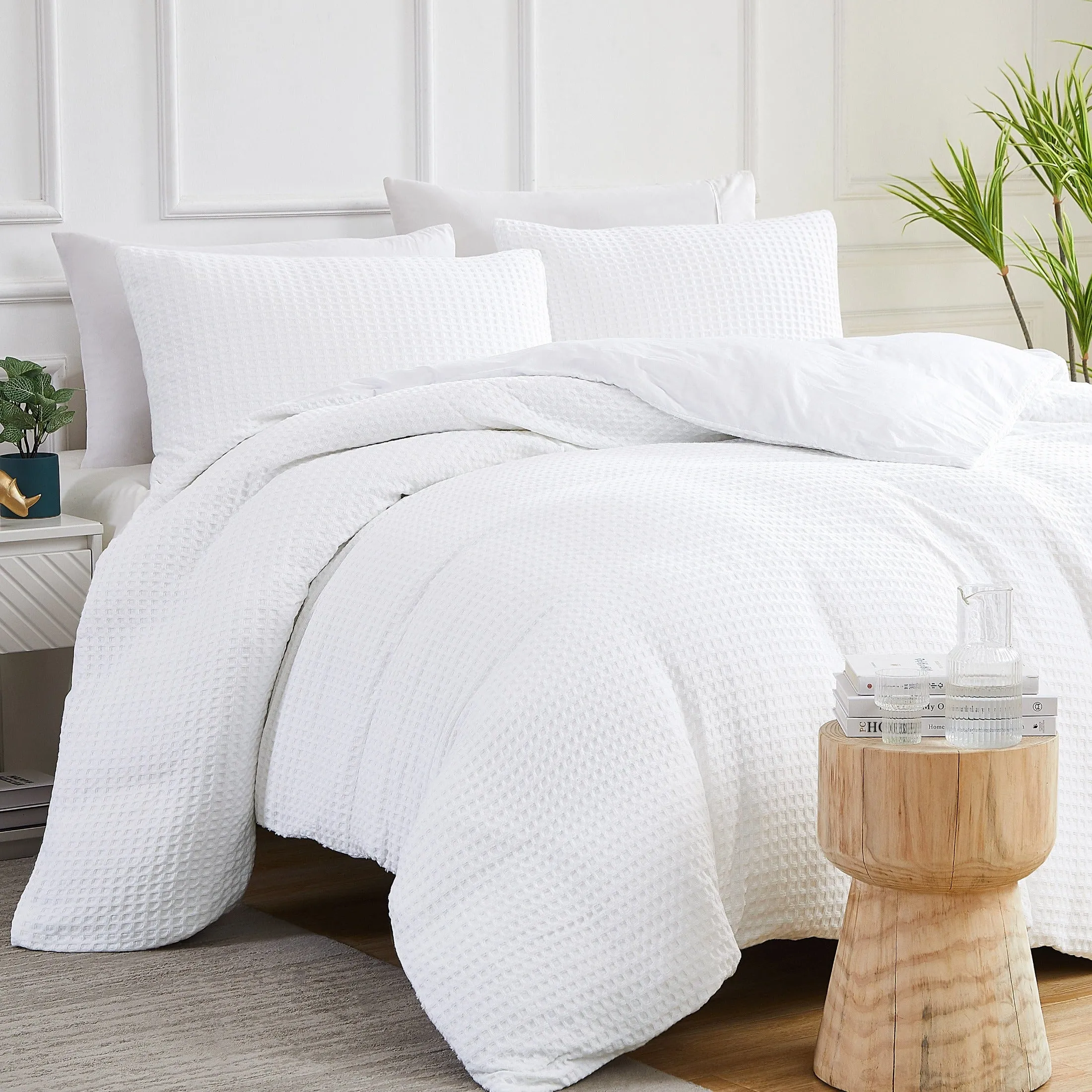 Cotton Waffle Weave Duvet Cover Set