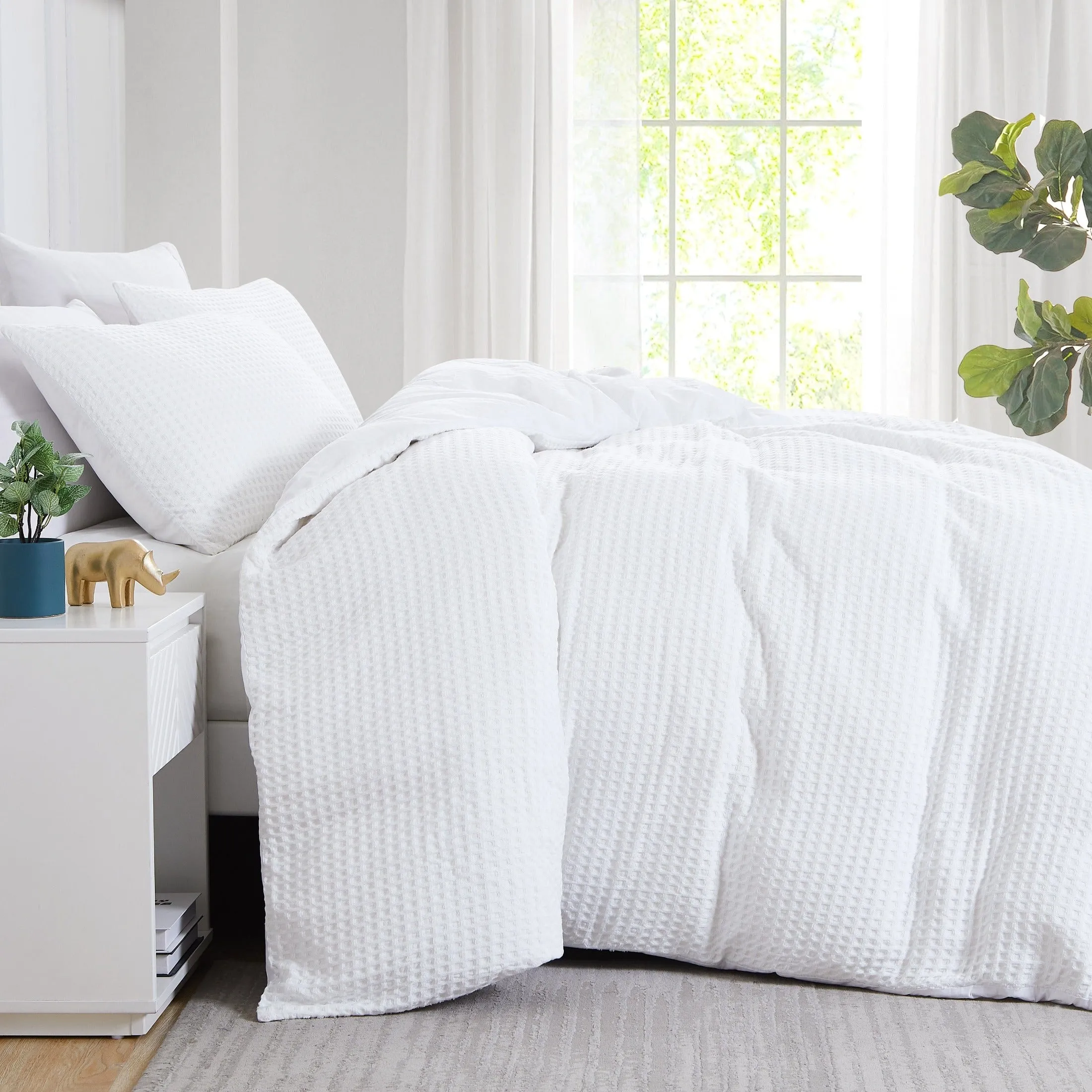 Cotton Waffle Weave Duvet Cover Set