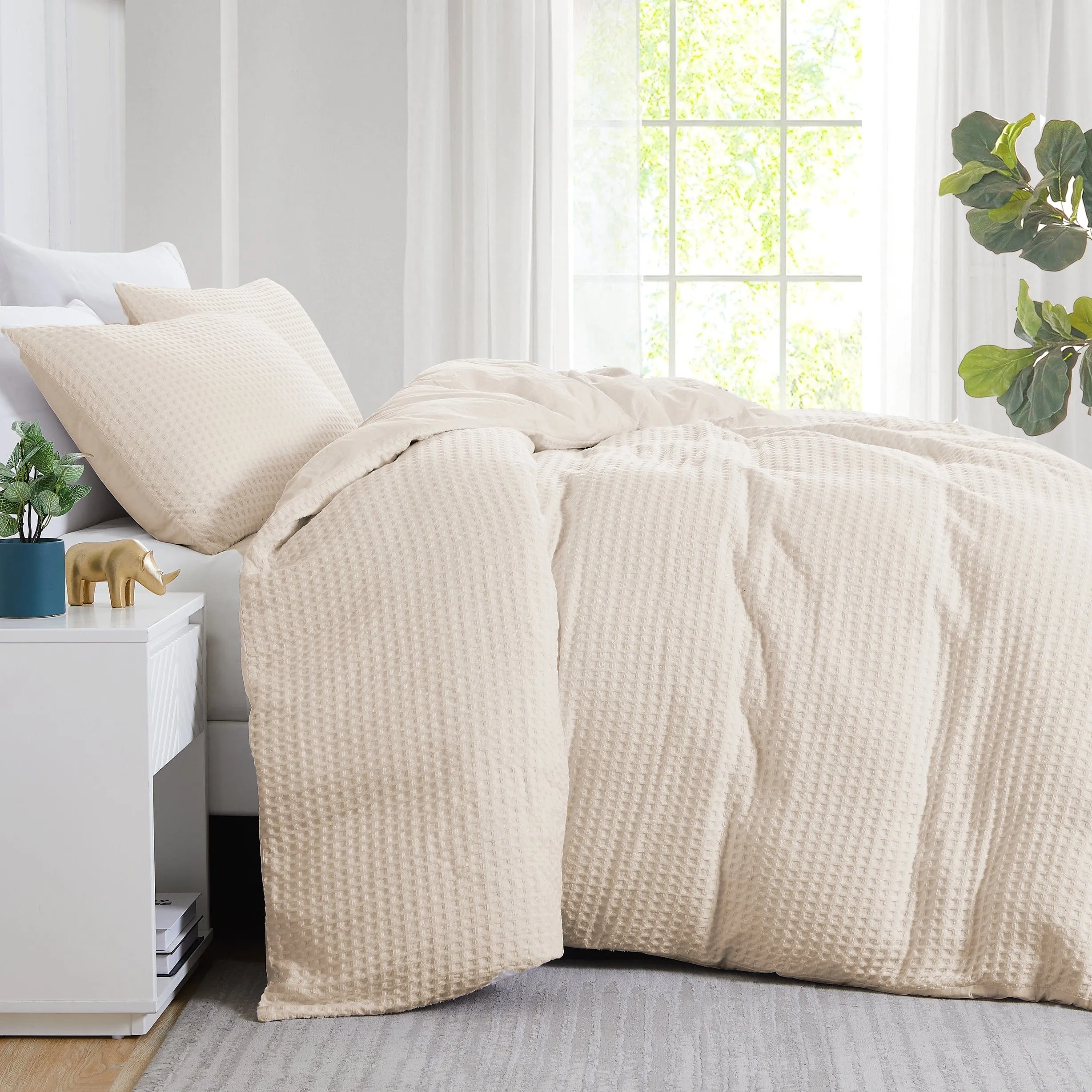 Cotton Waffle Weave Duvet Cover Set