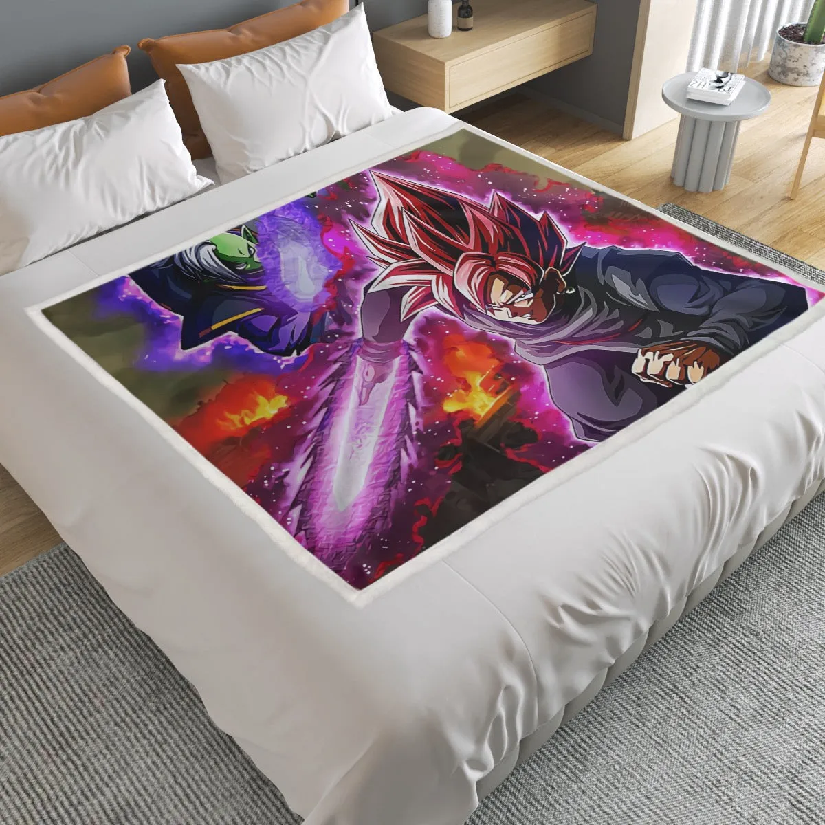 DBZ Goku Black Zamasu Super Saiyan Rose Dope Vibe Household Warm Blanket