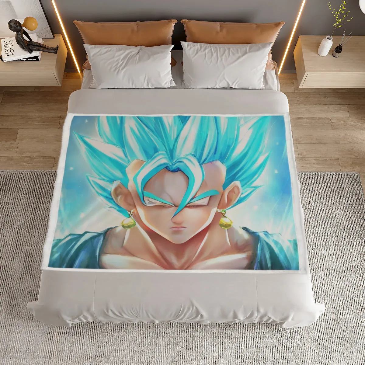 DBZ Goku God Saiyan Blue SSGSS Potara Fusion Design Trendy Household Warm Blanket