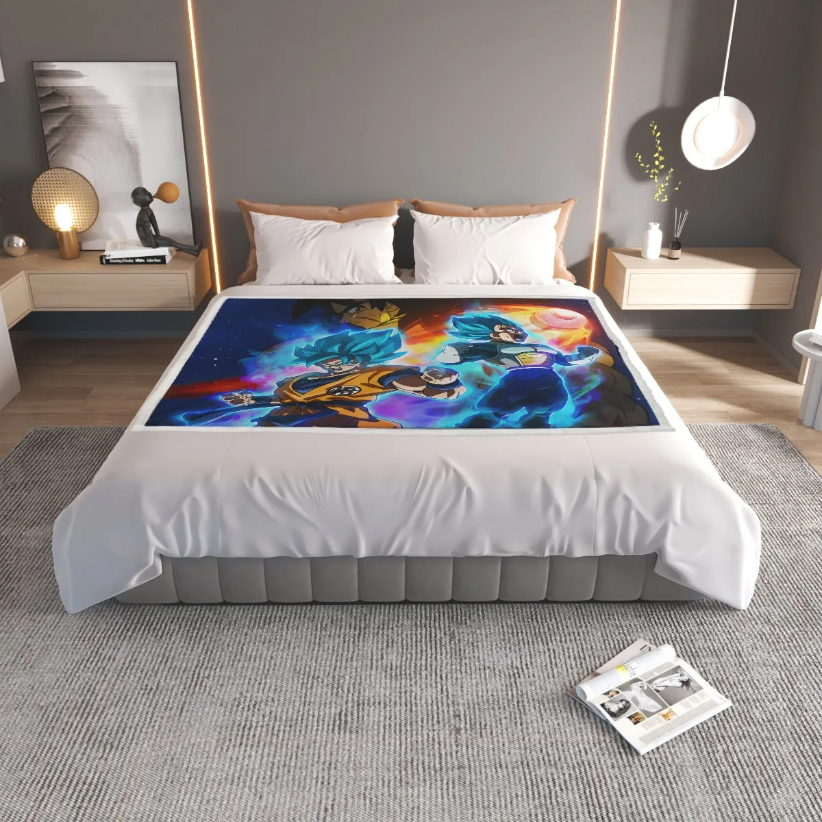 DBZ Legendary Broly Son Goku Vegeta Super Saiyan Blue Household Warm Blanket