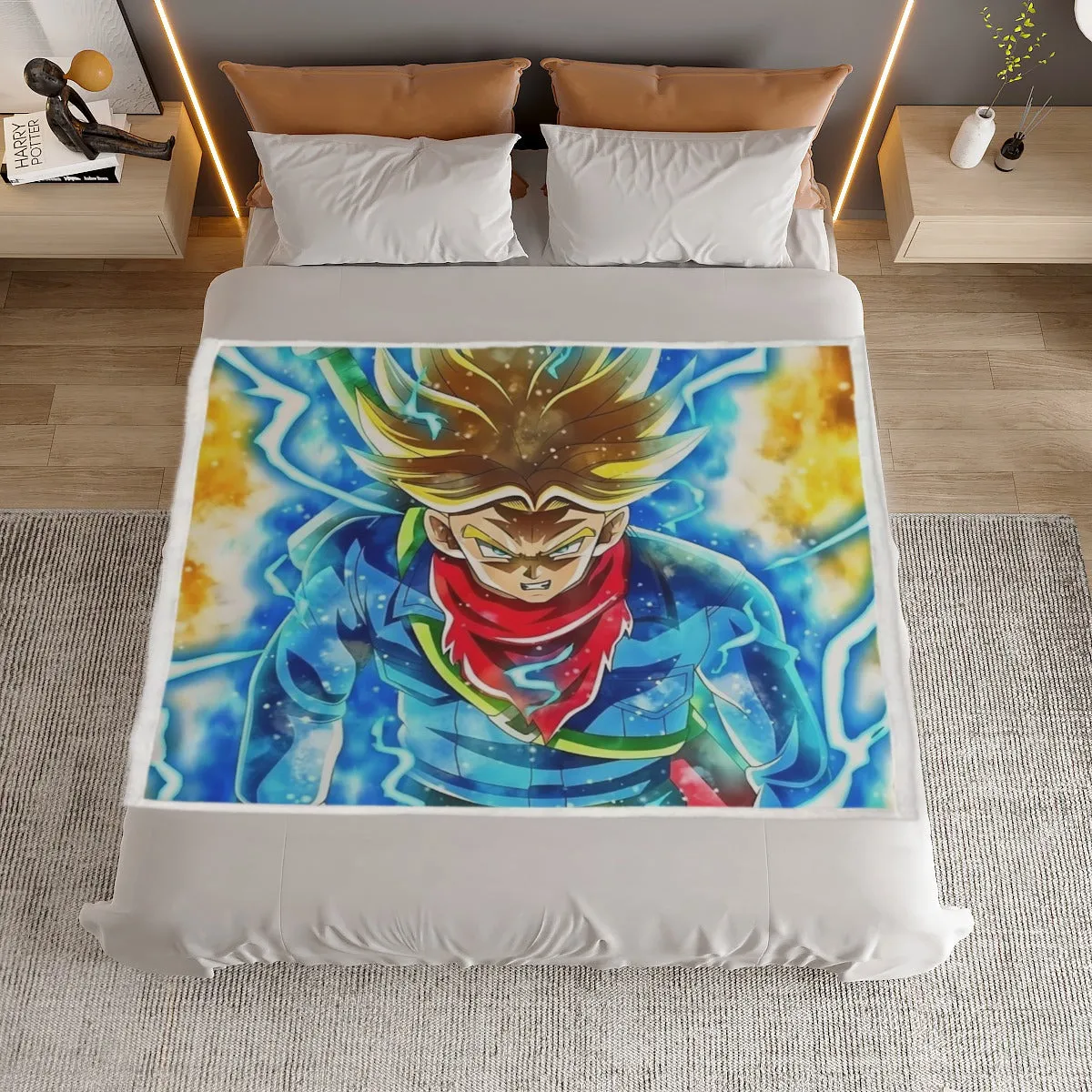 DBZ Rage Super Saiyan Trunks Portrait Unique Style Household Warm Blanket