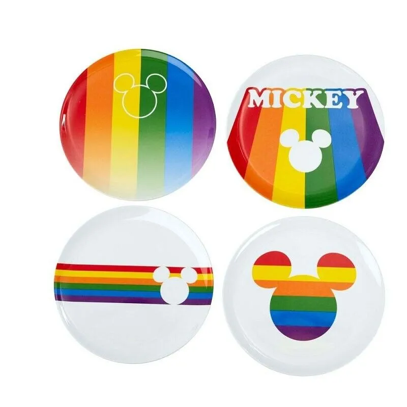 Disney Mickey Mouse Set 4 Rainbow Plates Funko