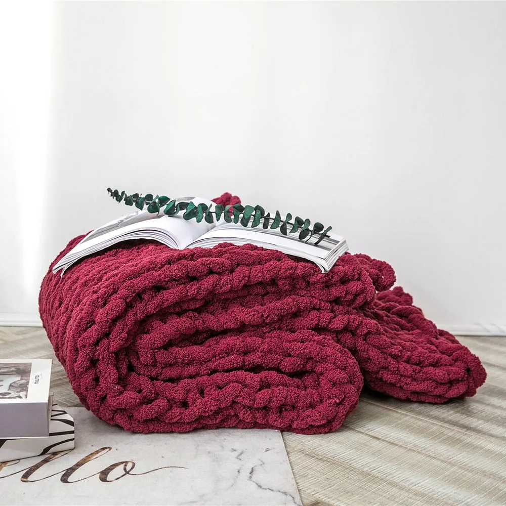 'Erla' Chenille Chunky Knit Quilt Blanket