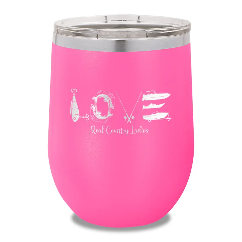 Fishing Love 12oz Stemless Wine Cup