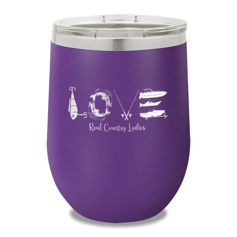 Fishing Love 12oz Stemless Wine Cup