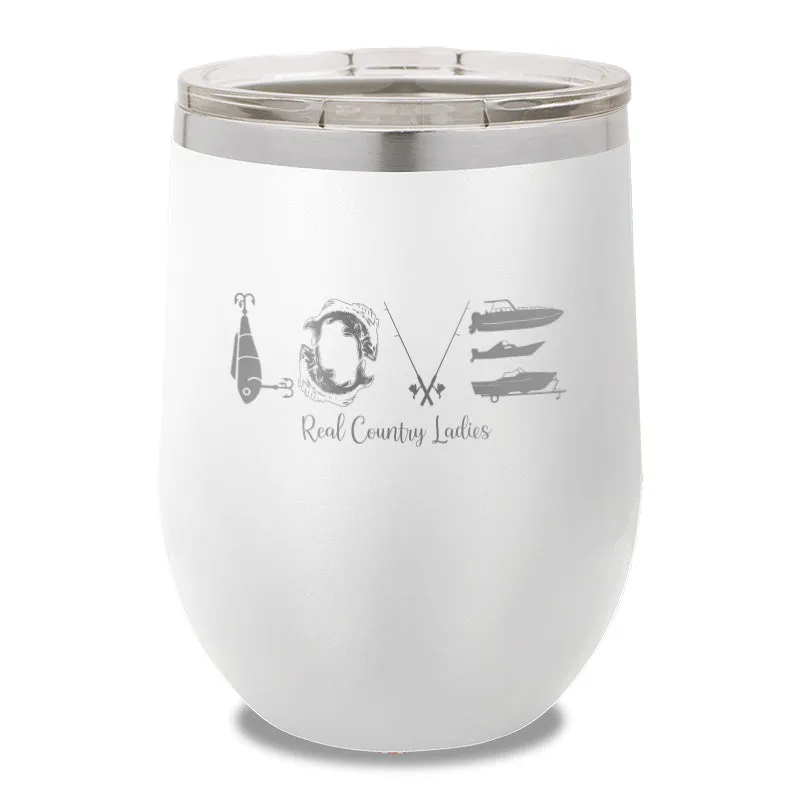 Fishing Love 12oz Stemless Wine Cup