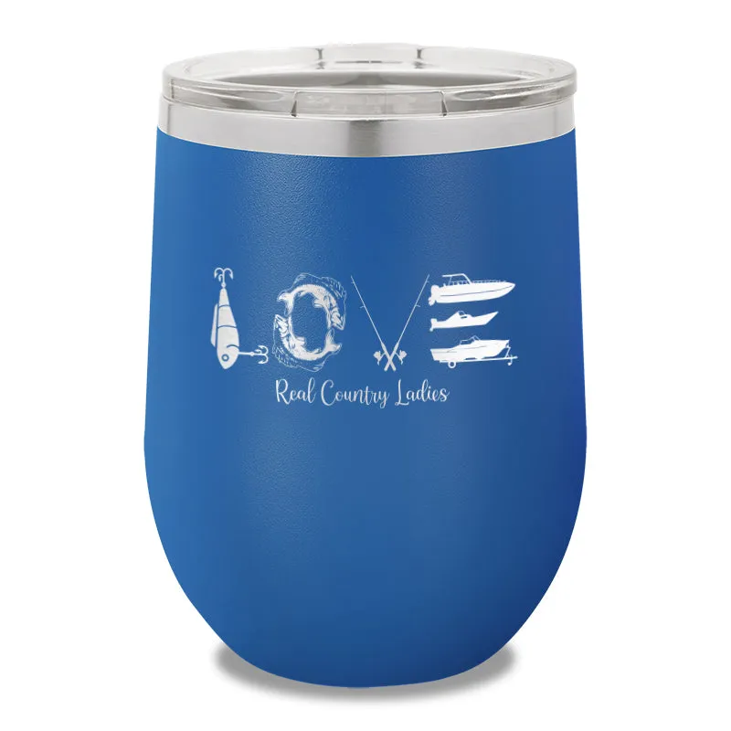 Fishing Love 12oz Stemless Wine Cup