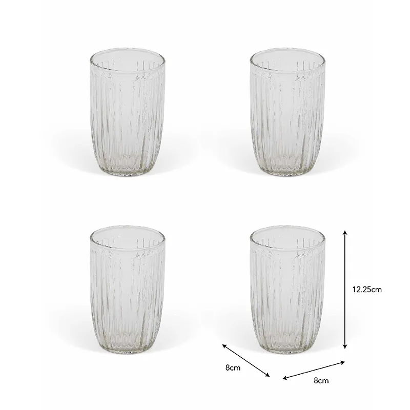 Garden Trading Northmoor Set of 4 Tall Ribbed Tumblers