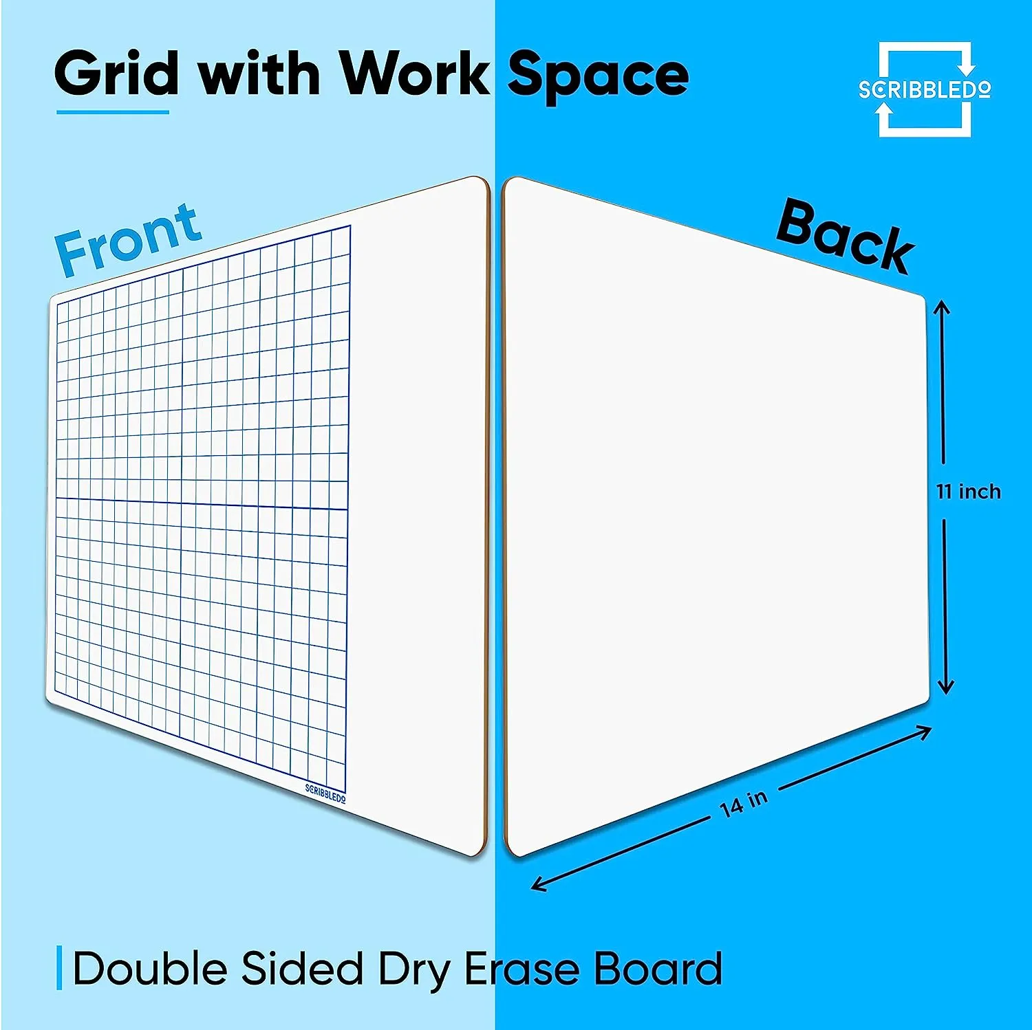 Graph Double Sided Whiteboard 11"x14"