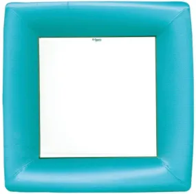 GROSGRAIN TURQUOISE SQUARE PAPER PLATES