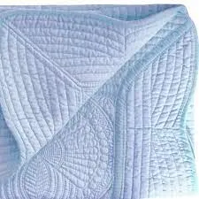 Heirloom Scalloped Baby Quilt Blanket in Pink, Blue, or White