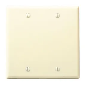 Leviton 2-Gang Standard Thermoset Blank Wall Plate, Ivory