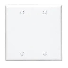 Leviton 2-Gang Standard Thermoset Blank Wall Plate, White