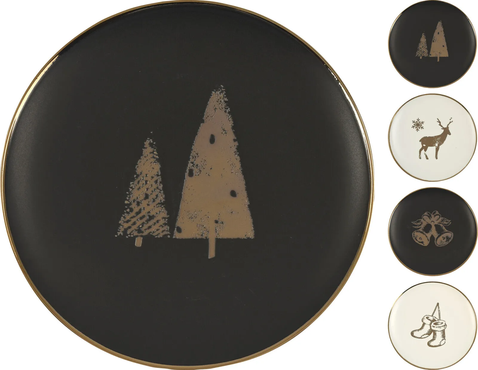 Lg Bone Plate with Metallic Holiday Accents