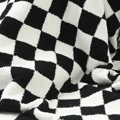 Luxe Soft Checkerboard Checker Throw Blanket