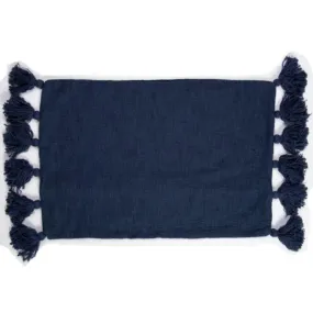 Marine Cotton Slub Tassle Cushion - 60cm x 40cm x 10cm