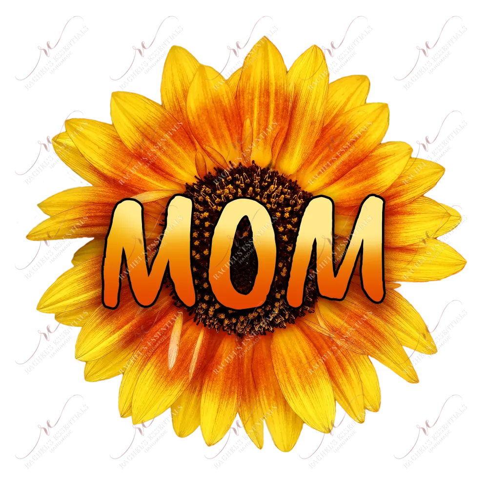 Mom sunflower - clear cast decal