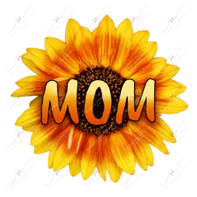 Mom sunflower - clear cast decal