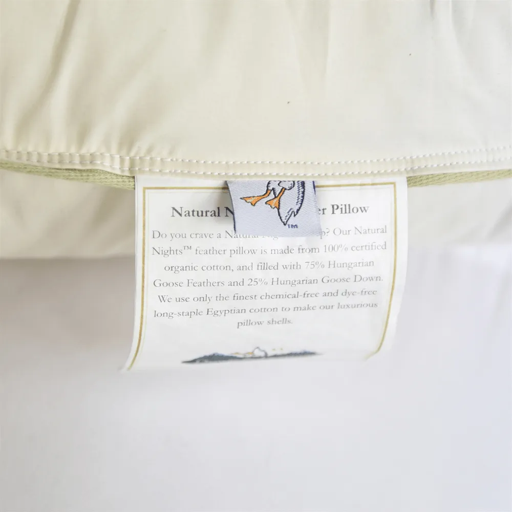 Natural Nights Classic Down Feather Pillow Standard Size - Firm (27oz)