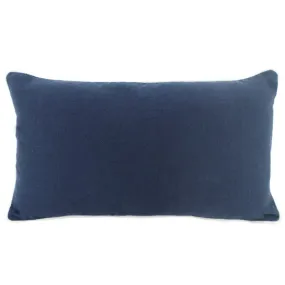 Navy Piped Linen Cushion - 30cm x 50cm