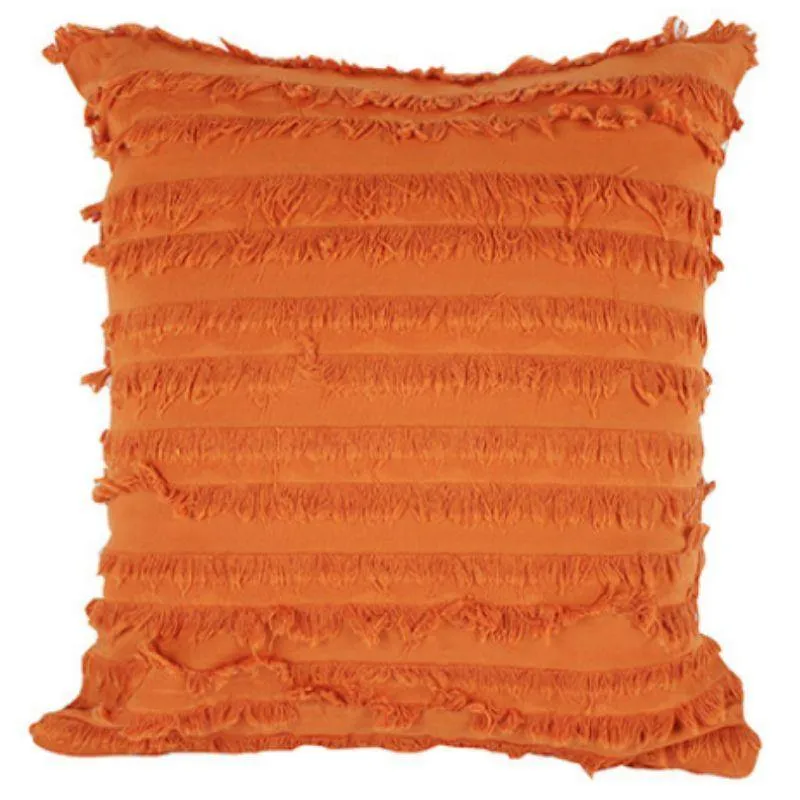 Olander Rust Fringed Cushion - 45cm x 45cm