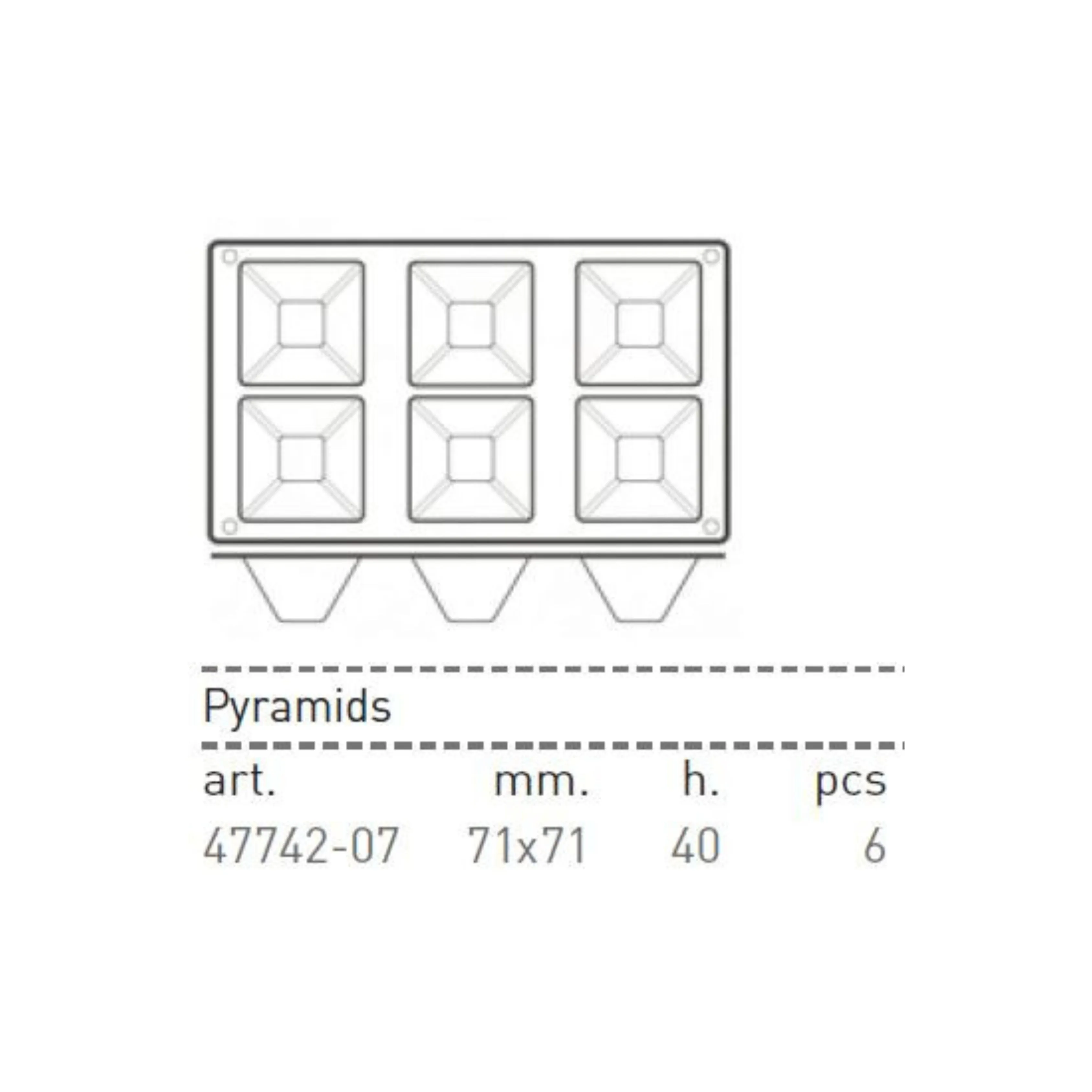 Paderno Flexible Non-Stick Baking Mould -  Pyramid 70 x 40mm