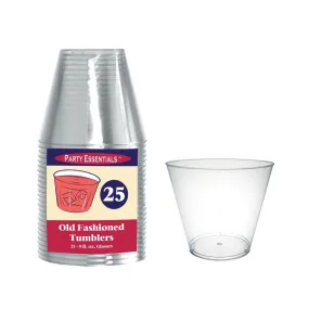 Party Essentials - 9oz Old Fashioned Clear Tumblers (25ct)