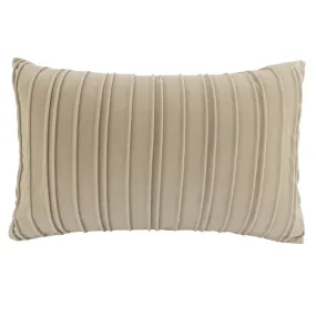 Pleated Velvet Fawn Lumbar Cushion - 30cm x 50cm