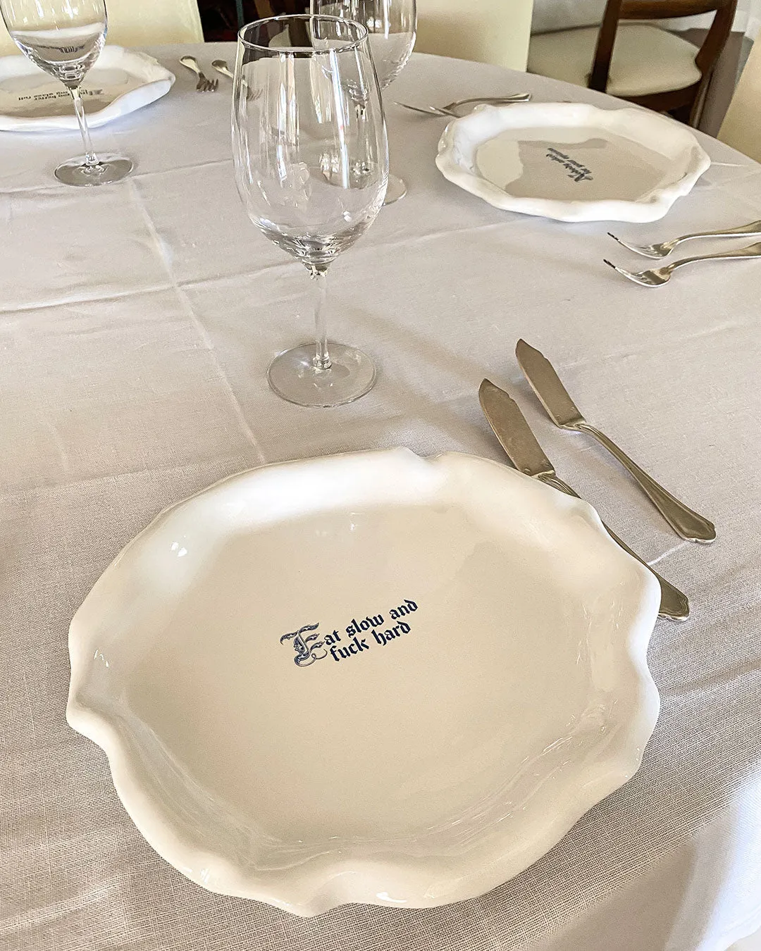 "Eat slow and fuck hard" Explicit Dinner Plate