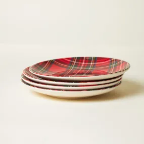 Red Tartan Plaid Dessert Plates (Set Of 4)