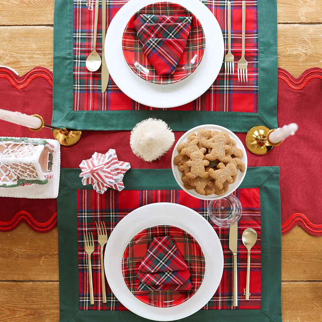 Red Tartan Plaid Dessert Plates (Set Of 4)