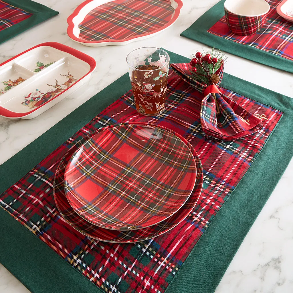 Red Tartan Plaid Dessert Plates (Set Of 4)