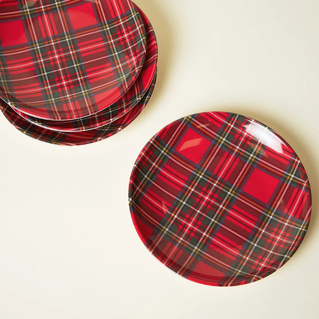 Red Tartan Plaid Dessert Plates (Set Of 4)